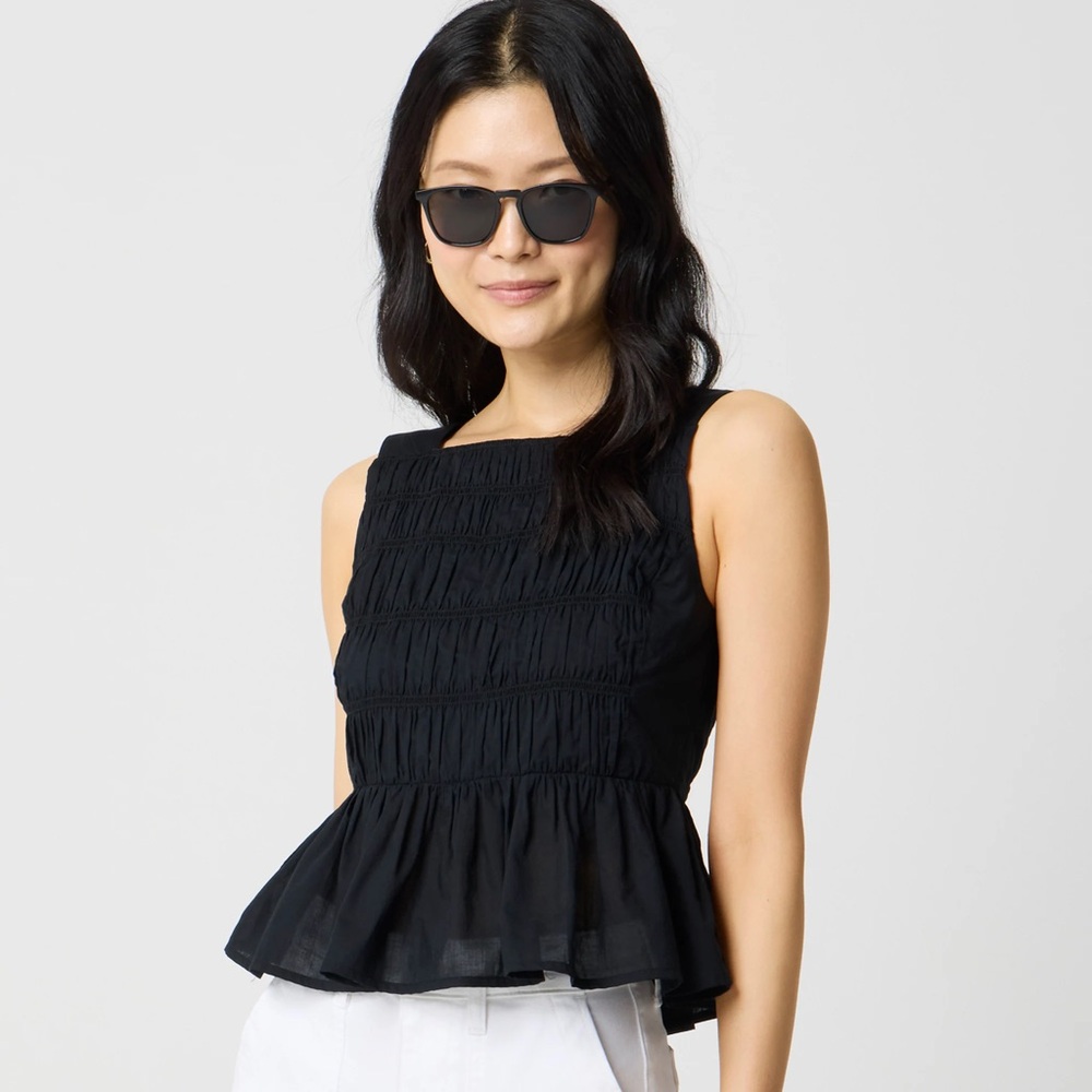 J Crew Factory Smocked peplum top
